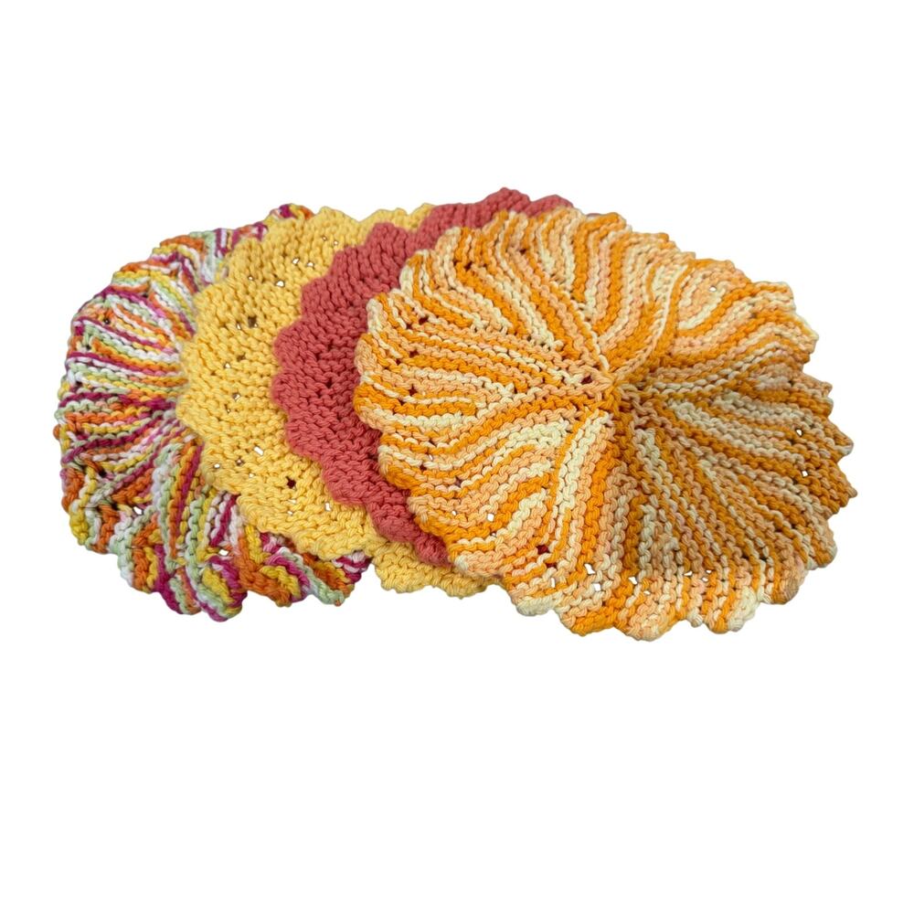 Handmade Crochet Trivets Set / 4